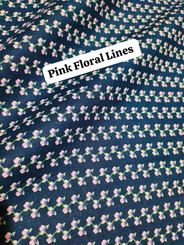 Pink Floral Lines winter Cotton Fabric