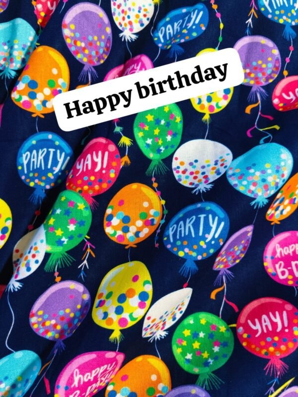 Happy Birthday Winter Cotton Fabric