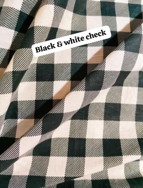 Black & White Check Winter Cotton Fabric