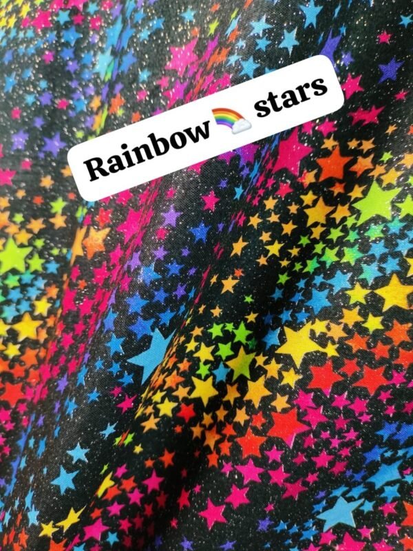 Rainbow Stars Winter Cotton Fabric