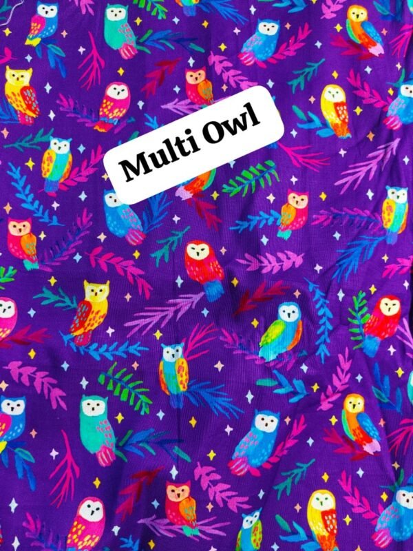 Multi Owl Winter Cotton Fabric