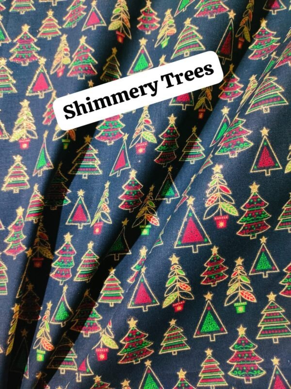 Shimmery Trees Winter Cotton Fabric