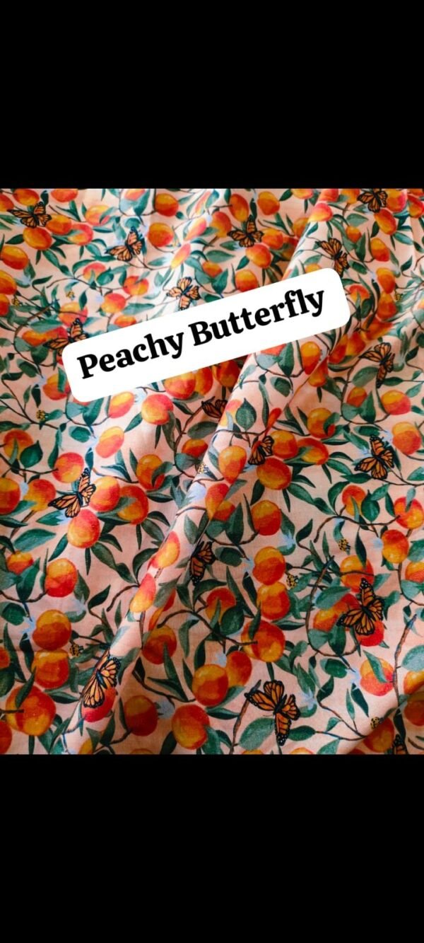 Peachy Butterfly Winter Cotton Fabric