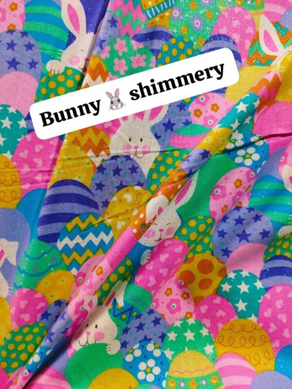 Bunny Shimmery Winter Cotton Fabric