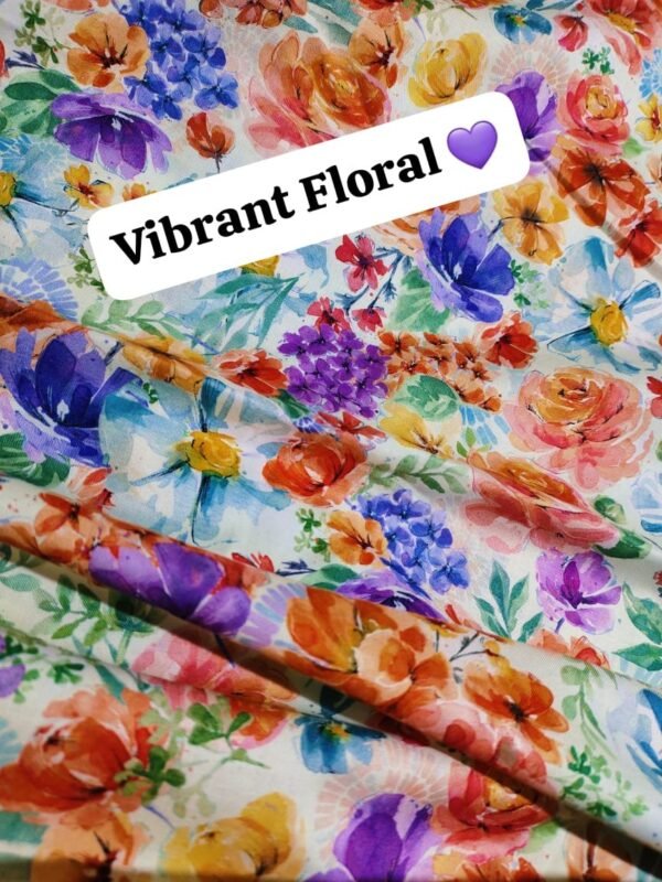 Vibrant Floral Winter Cotton Fabric