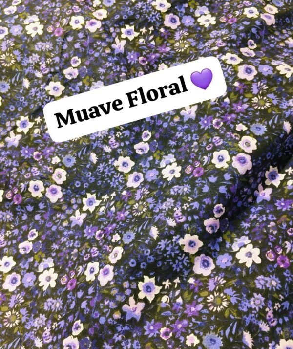 Muave Floral Winter Cotton Fabric