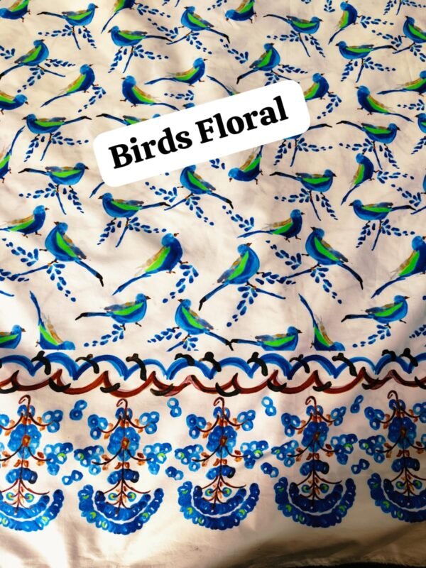 Birds Floral winter Cotton Fabric