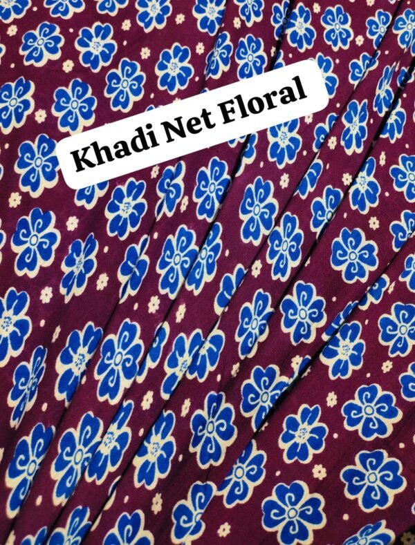 Khadi Net Floral winter Cotton Fabric