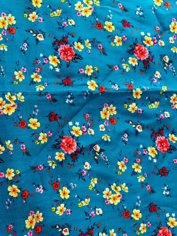 Cerulean Blue & Sunray Yellow Flower Stone linen