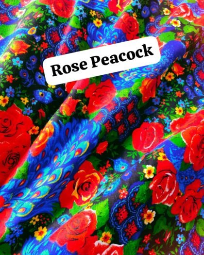 Rose Peacock Felaline Fabric 45"