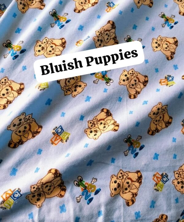 Bluish Puppies Felaline Fabric