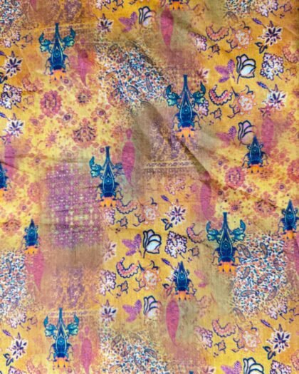 Mustard Golden Floral Lawn 63 "