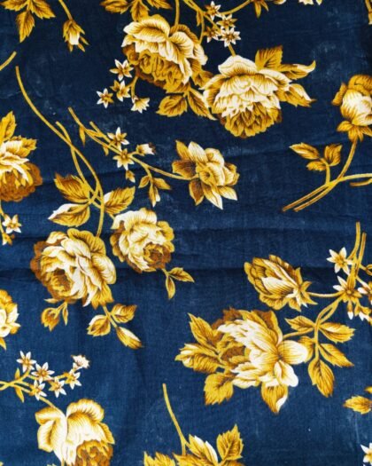 Jet Black Golden Floral Lawn 63 "