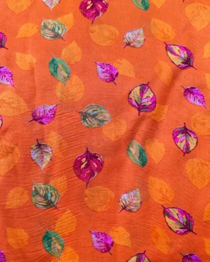 Orange Leaves Floral Lawn 63"