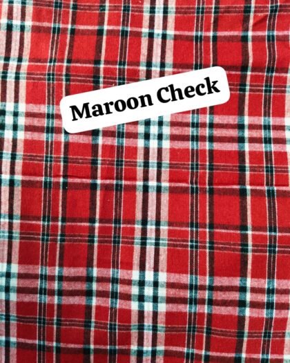 Maroon Check Felaline Fabric 63 "