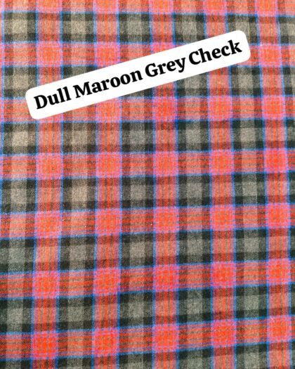 Dull Maroon Grey Check Felaline Fabric 63 "