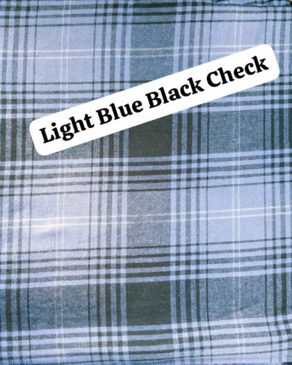 Light Blue Black Check Felaline Fabric 63 "