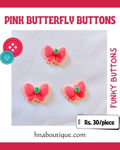 Pink Butterfly – Funky Button