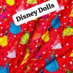Front view of Disney Dolls 40' Width Unstitched Lawn fabric – HnA Boutique Pakistan
