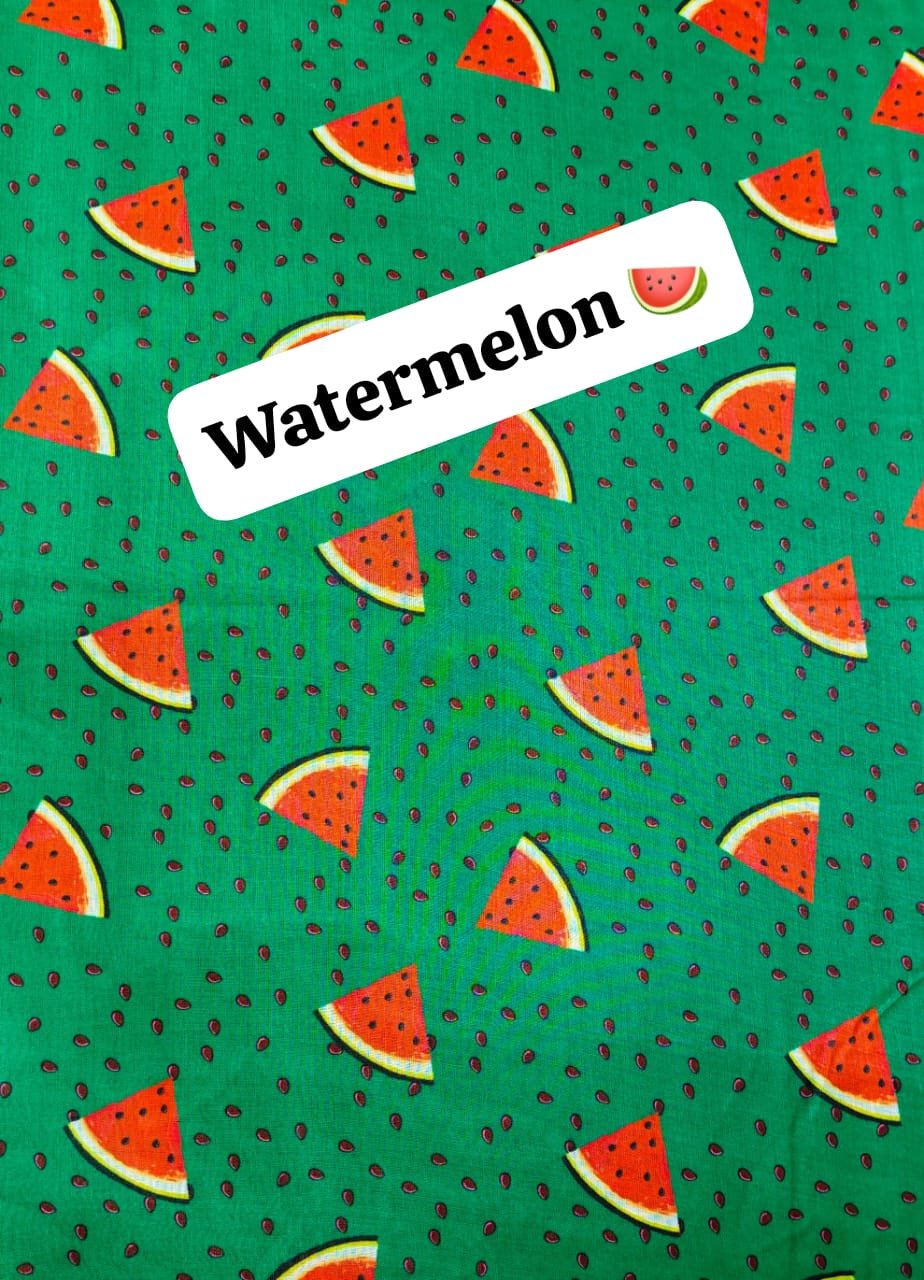 Unstitched Watermelon Width 40’ Lawn Fabric in vibrant summer color – HnA Boutique Pakistan