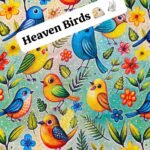 Front view of Heaven Birds Width 40’ Lawn Fabric with bird print – HnA Boutique Pakistan