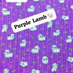 Front view of Purple Lamb 40’ digital lawn fabric with quirky lamb print – HnA Boutique Pakistan