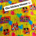 Close-up of The Mickey Mouse 40’ digital lawn fabric with colorful cartoon print – HnA Boutique Pakistan