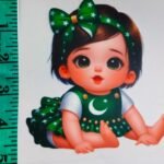 Innocent Jashn-e-Azadi Doll iron-on patch in green and white – HnA Boutique Pakistan