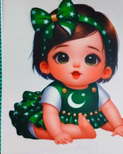Innocent Jashn-e-Azadi Doll iron-on patch in green and white – HnA Boutique Pakistan