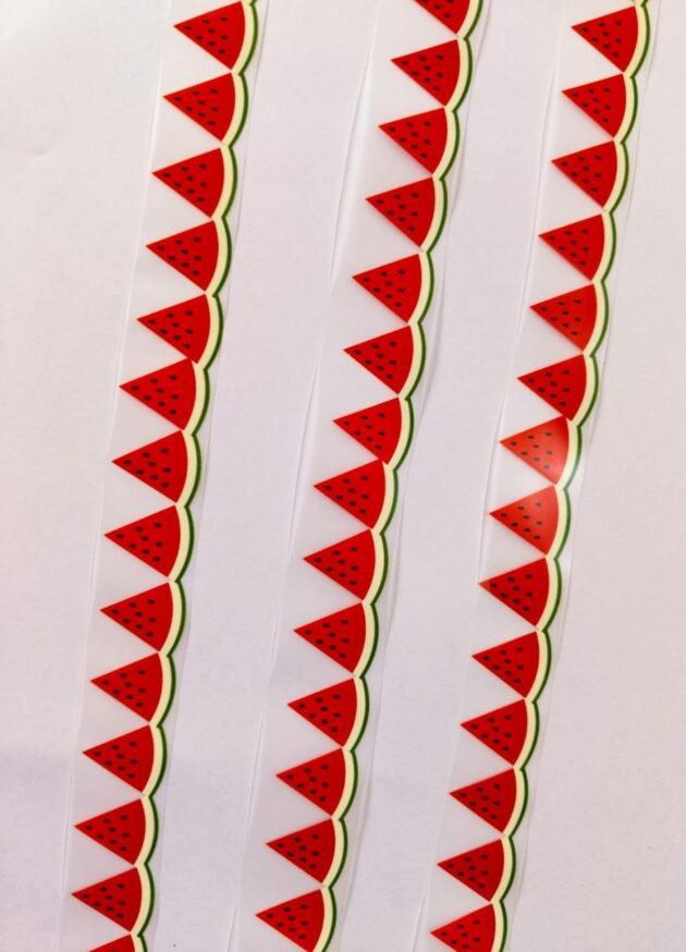 Front view of Watermelon Strip 39 Inches iron-on patch – vibrant non-embroidered design for summer fashion in Pakistan
