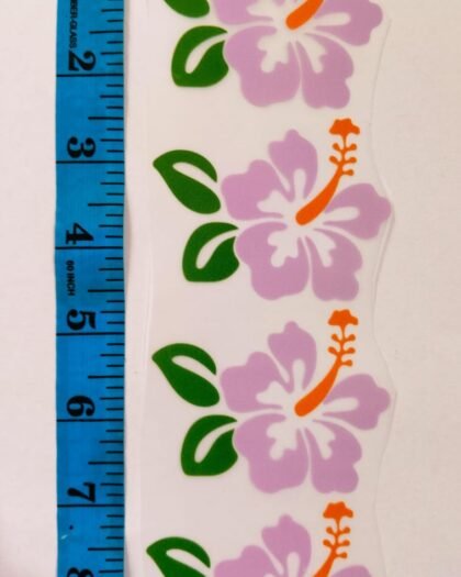 Front view of Lilac Flowers Strip iron-on patch – elegant floral DIY accessory for outfits by HnA Boutique Pakistan
