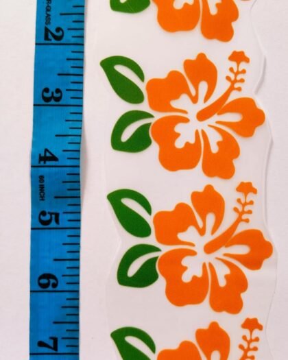 Front view of Orange Flowers Strip iron-on patch – floral DIY fashion piece from HnA Boutique Pakistan