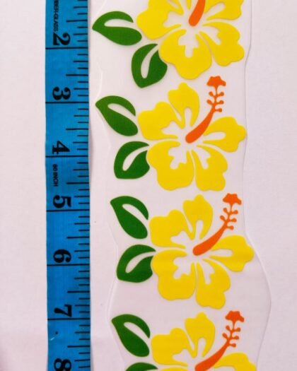 Front view of Yellow Flowers Strip iron-on patch – floral DIY fashion accessory from HnA Boutique Pakistan