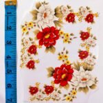 Red and white floral corner iron-on patch – HnA Boutique Pakistan