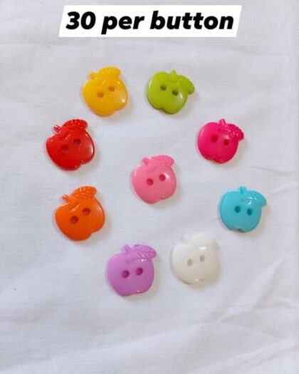 Mini Apples Multi Buttons showing colorful apple designs – funky buttons by HnA Boutique Pakistan