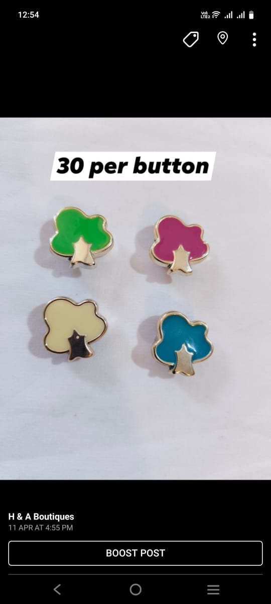 Metal Trees Buttons with detailed tree design – HnA Boutique Pakistan