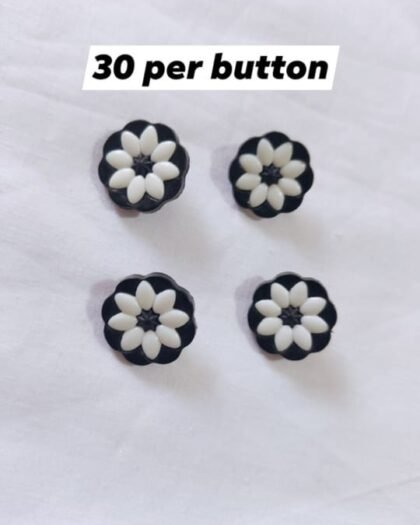 Black & White Buttons showing bold contrast – HnA Boutique Pakistan