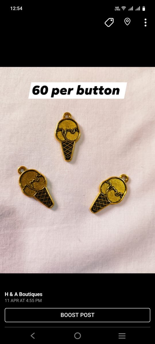 Metal Ice Cream Buttons with funky cone design – HnA Boutique Pakistan