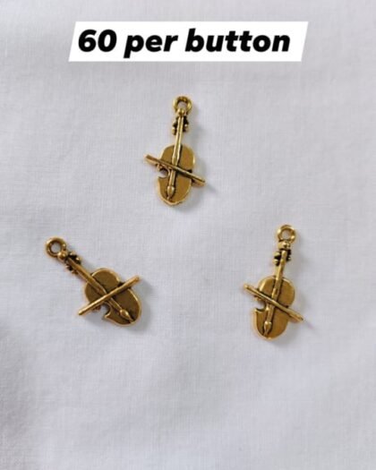 Metal Guitar Buttons with silver-tone design – HnA Boutique Pakistan