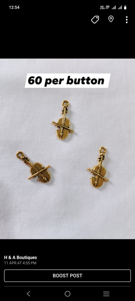 Metal Guitar Buttons with silver-tone design – HnA Boutique Pakistan