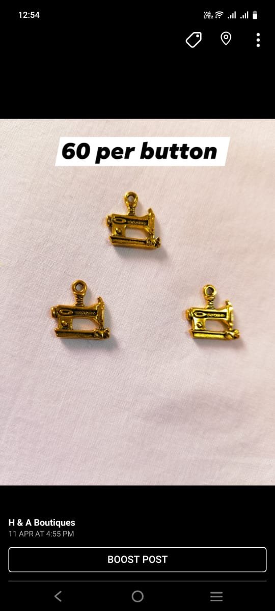 Metal Sewing Machine Buttons with detailed design – HnA Boutique Pakistan