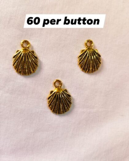 Metal Seashells Buttons with detailed ocean shell design – HnA Boutique Pakistan