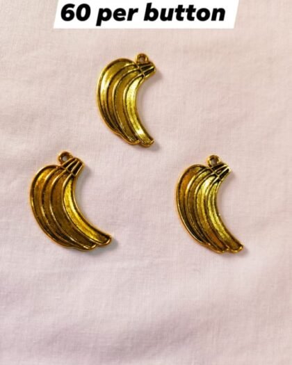 Metal Banana Buttons – fun yellow banana-shaped funky buttons at HnA Boutique Pakistan