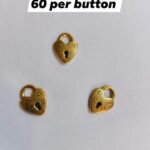 Metal Locked Hearts Buttons – romantic metal button design by HnA Boutique Pakistan