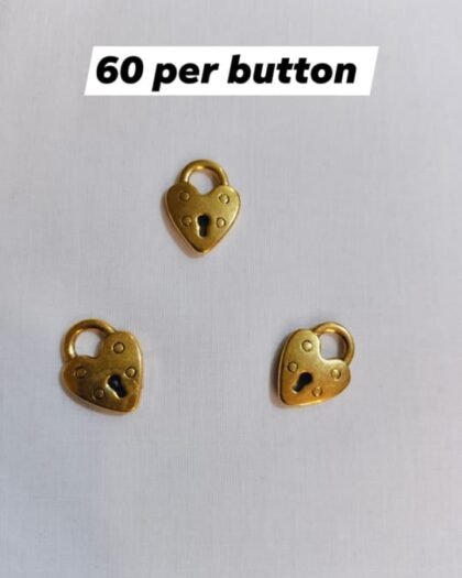 Metal Locked Hearts Buttons – romantic metal button design by HnA Boutique Pakistan