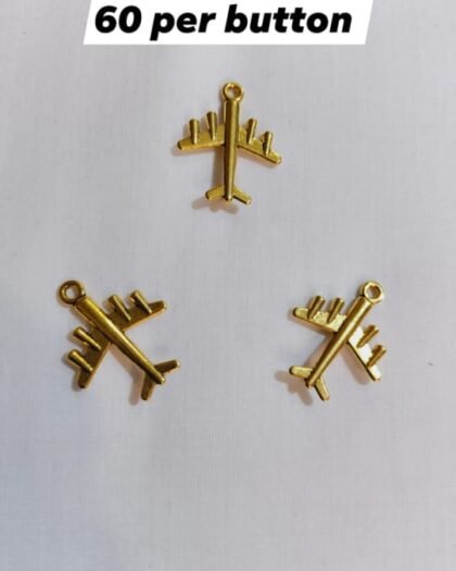Metal Aeroplane Buttons – airplane-themed funky button design by HnA Boutique Pakistan