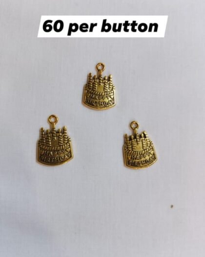 Metal Birthday Cake Buttons – festive metal buttons perfect for kidswear and DIY from HnA Boutique Pakistan