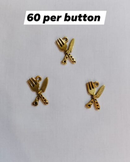 Metal Fork & Knives Buttons – quirky metal fashion buttons from HnA Boutique Pakistan
