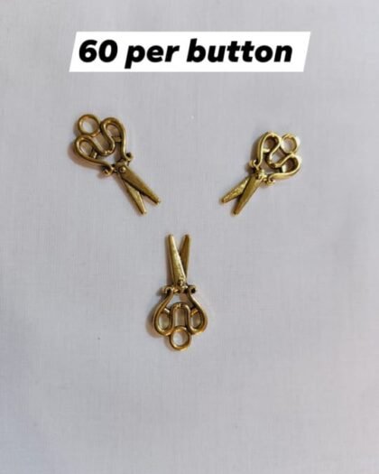 Metal Scissor Buttons – funky miniature scissor design embellishment from HnA Boutique Pakistan