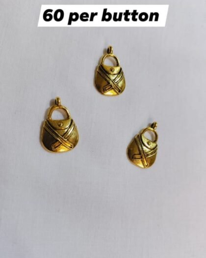 Close-up of Metal Bag Buttons – funky metal embellishments for handbags and jackets from HnA Boutique Pakistan